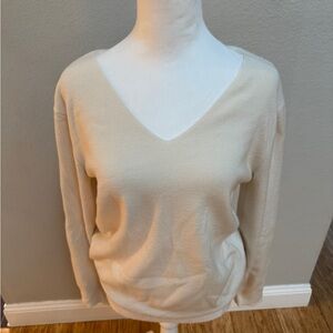 Cream V-Neck Philosophy Women's Sweater